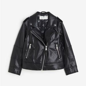 H&M faux leather biker jacket sz 7